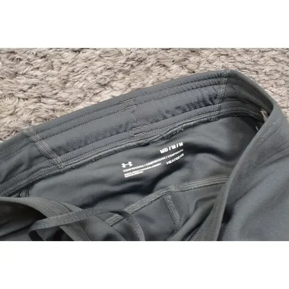 Under Armour Gray Leggings XS Polyester Women Compression Heatgear Drawstring - Picture 4 of 7